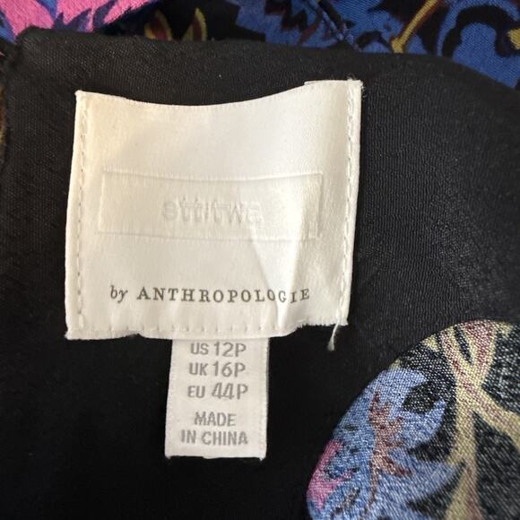 Anthropologie Ett:Twa Floral Scarf Print Jumpsuit Size 12 Petite Pockets V-Neck - Picture 7 of 8